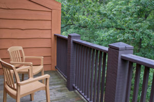 balcony view of forest from guest room